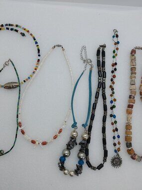 Mixed Lot of 7 Bead Shell Stone Choker Necklace